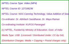 NOC:Canning Technology, Value Addition of Seafood (Fish Processing)